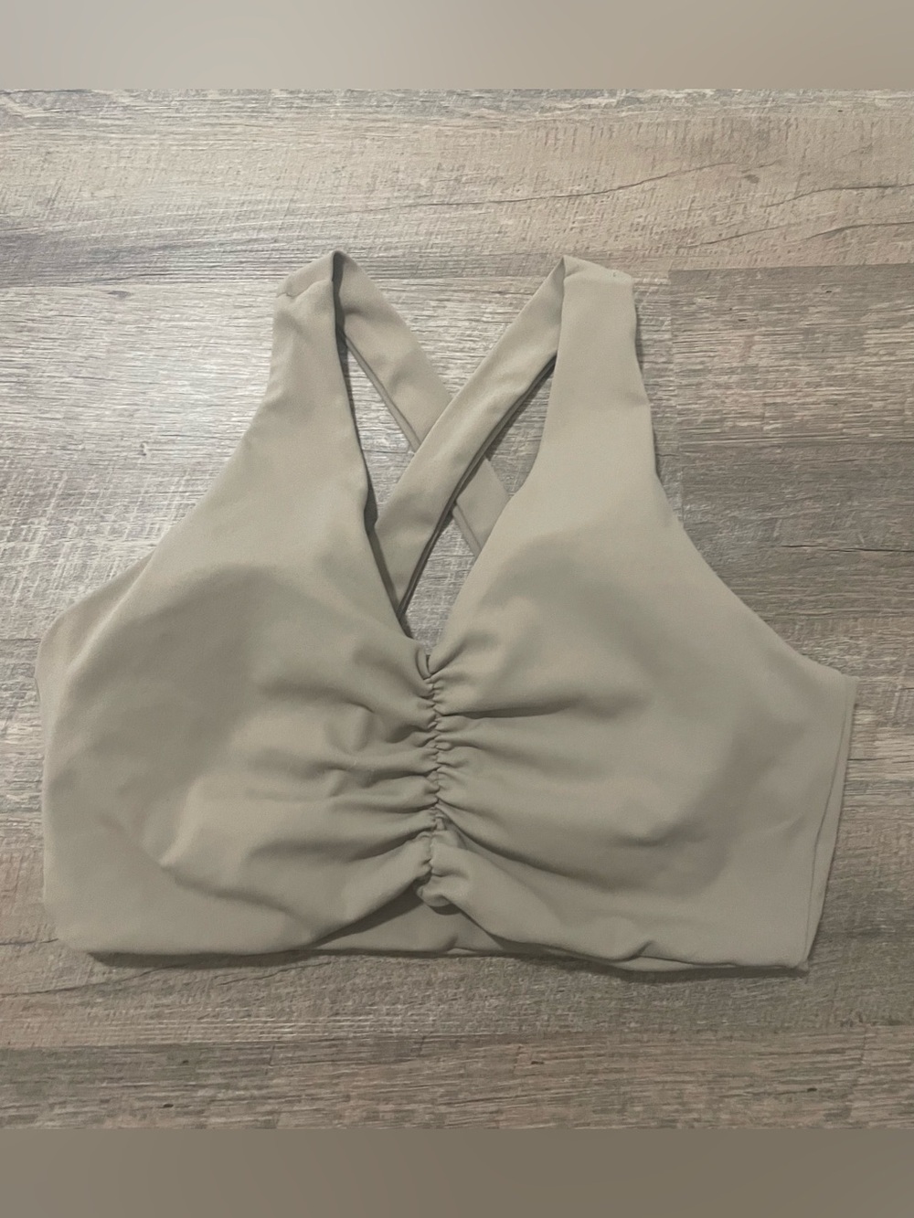 M - stone color/brushed front and center bra